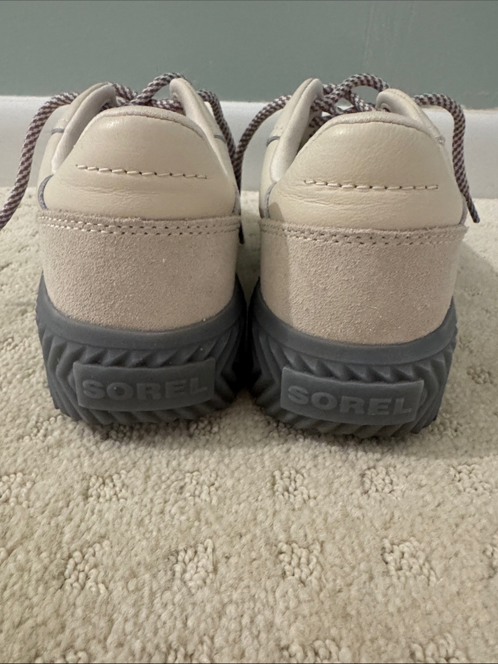 Sorel Women’s Beige Lace-Up Sneakers with Gray Sole - Picture 3 of 4